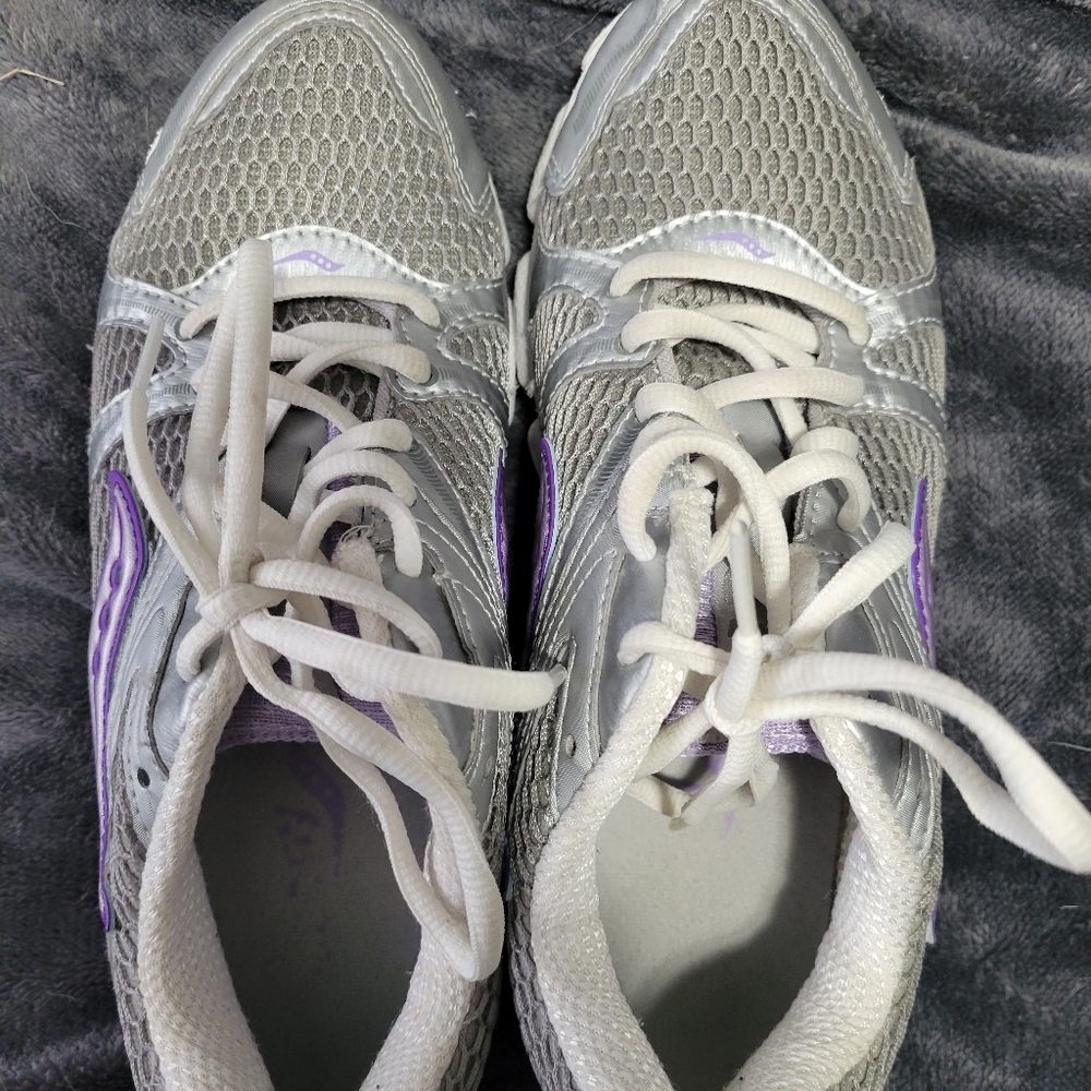 Saucony Women's Athletic Shoes in Silver and Purple - Picture 4 of 7